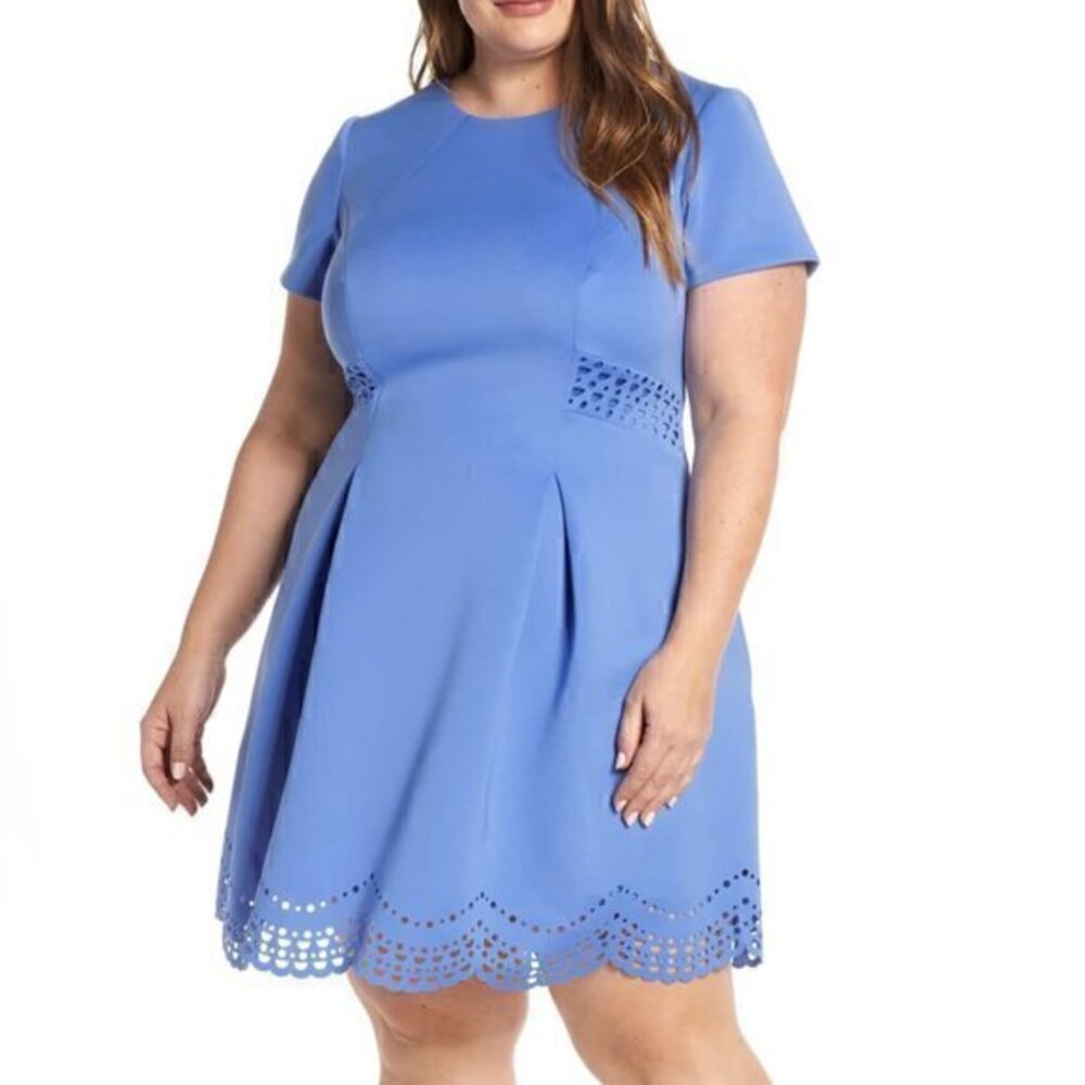 Vince Camuto Laser Cut Scuba Dress Sz 16W NWT